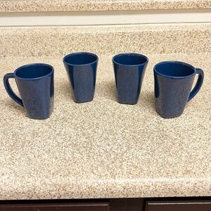 Gibson Set Of Four Royal Blue Mugs - Dishwasher, Microwave And Oven Safe NWOB